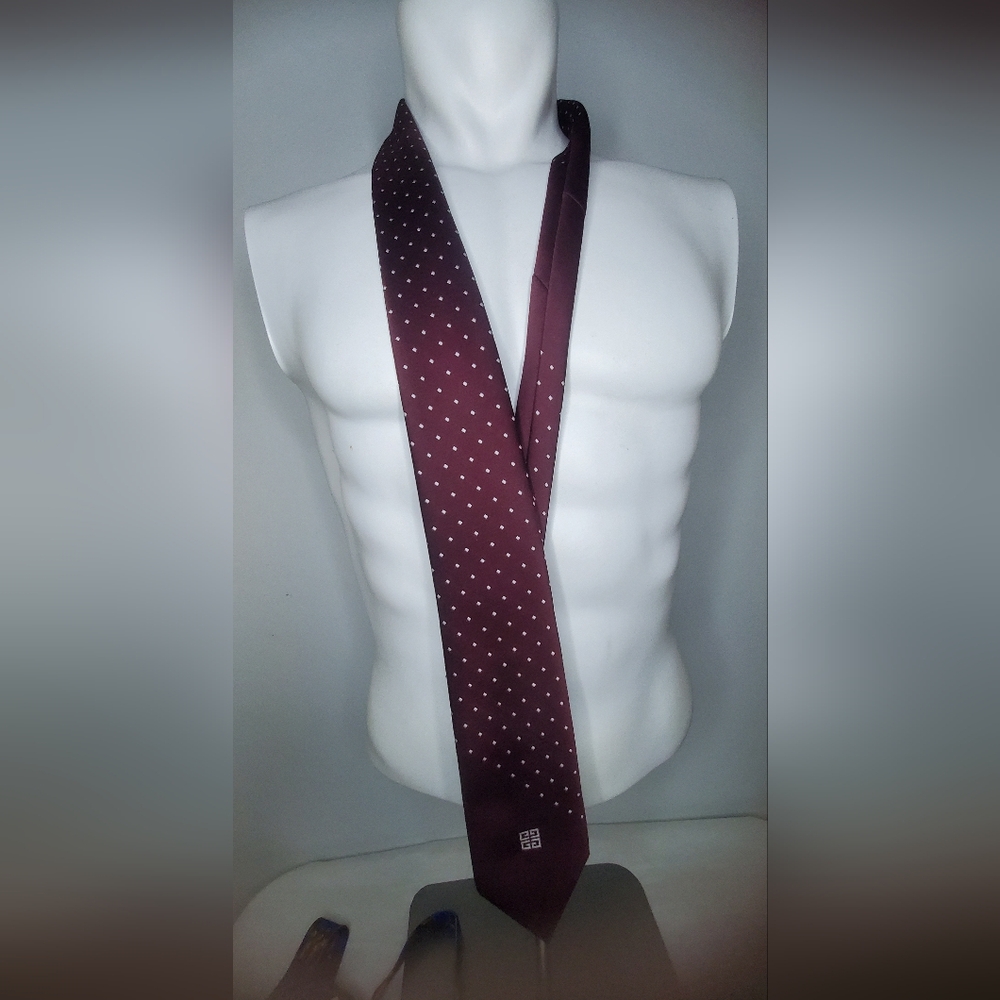 Givenchy Burgundy Tie with White Dots